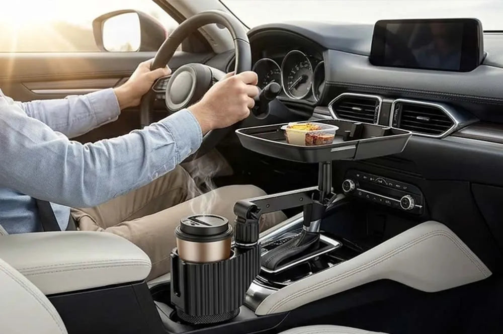 Sakerplus® Universal 360° Swivel Car Cup Holder Tray