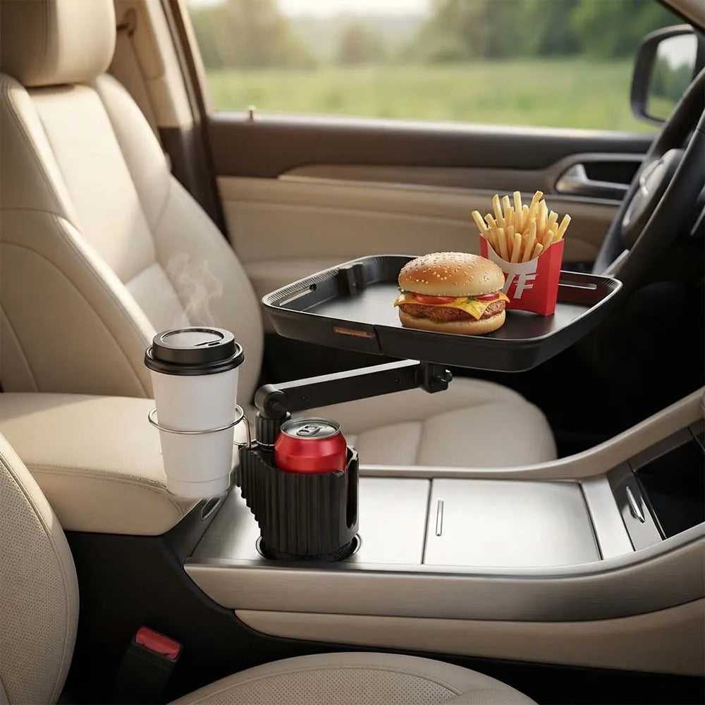 Sakerplus® Universal 360° Swivel Car Cup Holder Tray